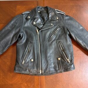 Vtg 80's Harley-Davidson Leathers Motorcycle Jacket 40R‎ Black Cowhide Quilted